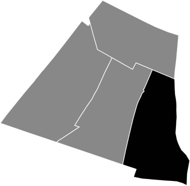 14. bölge (de l 'Observatoire), Paris, Fransa' nın gri idari haritasında PARC MONTSOURIS QuARTER 'ın siyah düz çizilmiş konum haritası