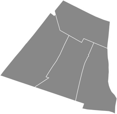 14. ARONDISSEMENT (DE L 'OBERVATOIRE), PARIS, FRANCE' ın gri düz boş vektör idari haritası