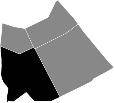 13. bölge (des Gobelins), Paris, Fransa 'nın gri yönetim haritasının içinde MAISON-BLANCHE QuARTER' ın siyah düz çizilmiş konum haritası