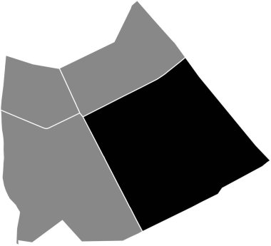 13. bölge (des Gobelins), Paris, Fransa 'nın gri yönetim haritası içinde LA GARE QuARTER' ın siyah düz işaretli konum haritası