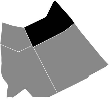 13. bölge (des Gobelins), Paris, Fransa 'nın gri yönetim haritası içinde SALPTRIRE QuARTER' ın siyah düz çizilmiş konum haritası