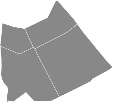 13. ARONDISSEMENT (DES GOBELINS), PARIS, FRANCE 'ın gri düz boş vektör idari haritası