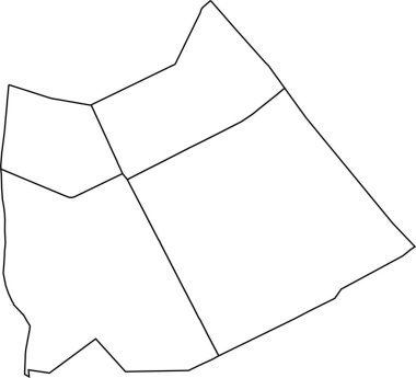 13. ARONDISSEMENT (DES GOBELINS), PARIS, FRANCE 'ın beyaz düz boş vektör idari haritası