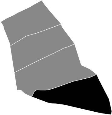 11. Bölge 'nin gri yönetim haritasında (de Popincourt), Paris, Fransa' nın SaINTE-MARGUERITE çeyreğinin siyah düz çizilmiş konum haritası