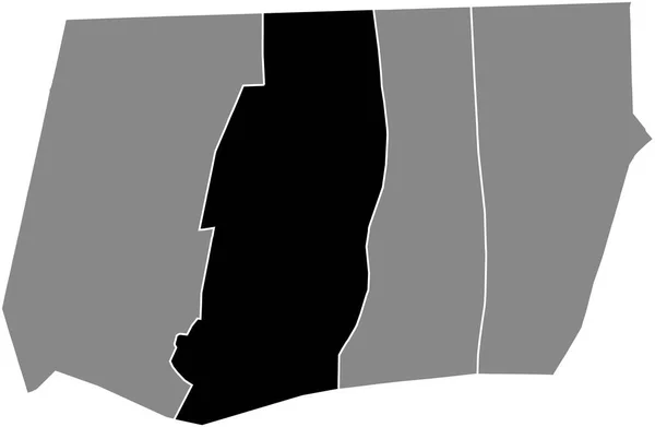 강조되어 Clignanfilt Quarter Gray Administrative Map 18Th Arrondissement Des Buttes — 스톡 벡터