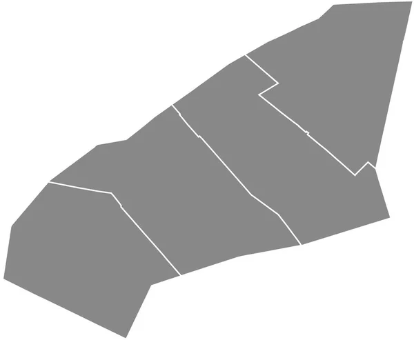 Gray Flat Blank Vector Administrative Map 17Th Arondissement Des Batignolles — Stockový vektor