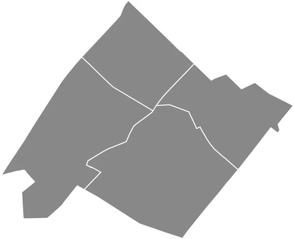 Gray Flat Blank Vector Administrative Map 15Th Arondissement Vaugirard Paris — ストックベクタ