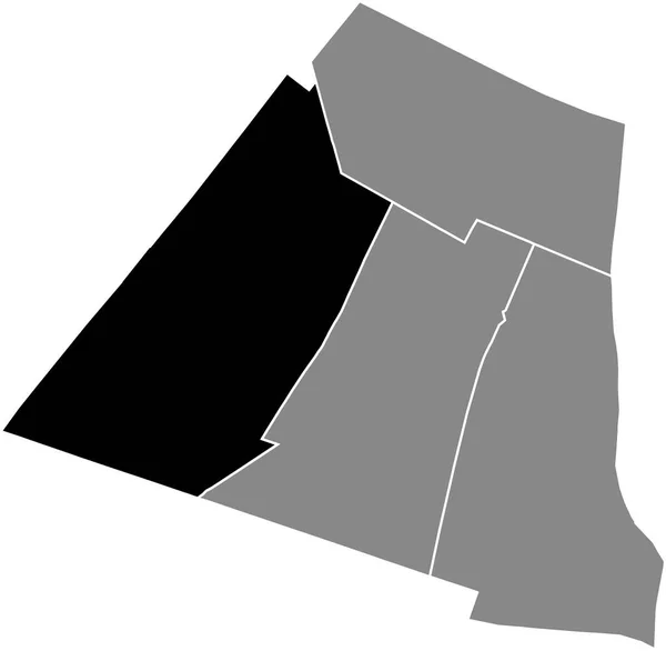 Preto Plano Branco Destaque Mapa Localização Quarta Plaisance Dentro Cinza — Vetor de Stock