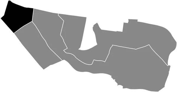 Preto Plano Branco Destaque Mapa Localização Quinze Vingts Quarter Dentro — Vetor de Stock