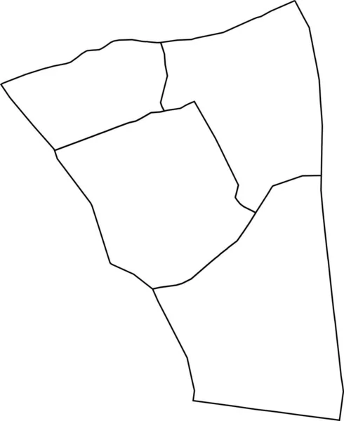 White Flat Blank Vector Administrative Map 20Th Arondissement Mnilmontant Paris — Stockvektor