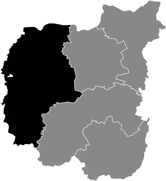 Mapa Ubicación Del Raion Chernihiv Blanco Negro Dentro Del Mapa — Vector de stock