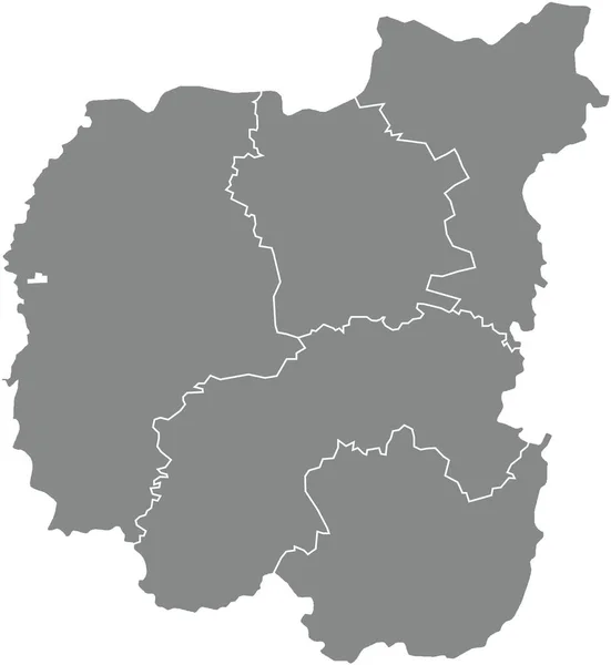 Carte Vectorielle Blanc Plat Grise Des Zones Raion Zone Administrative — Image vectorielle