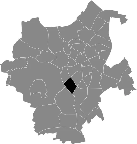 德国Mnchengladbach灰色行政地图内的Hockstein District黑色平面醒目空白位置图 — 图库矢量图片