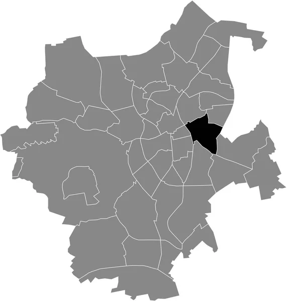 Black Flat Blank Highlighted Location Map Bonnenbroich Geneicken District Gray —  Vetores de Stock