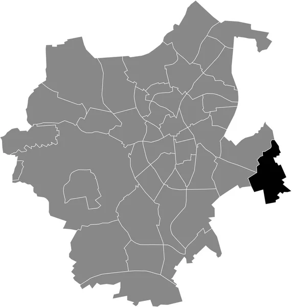 Black Flat Blank Highlighted Location Map Schelsen District Gray Administrative —  Vetores de Stock