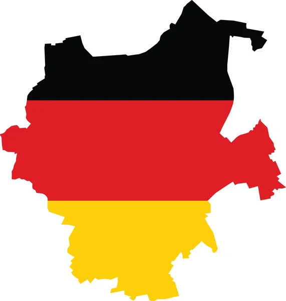 Simple Flat Blank Vector Flag Map German Regional Capital City — Archivo Imágenes Vectoriales