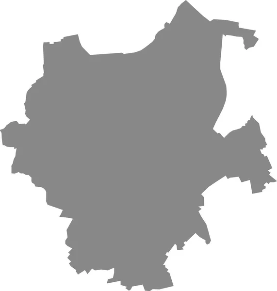 Gray Flat Blank Vector Map German Regional Capital City Mnchengladbach — Wektor stockowy
