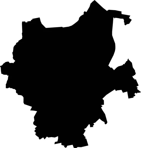 Векторная Черная Плоская Бланковая Карта Региональной Столицы Германии Города Мюнхен — стоковый вектор