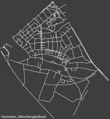 Alman bölgesel başkenti Mnchengladbach 'ın şehir merkezi HOCKSTEIN DISTRICT' in şehir caddeleri haritası üzerinde detaylı olumsuz seyrüsefer.