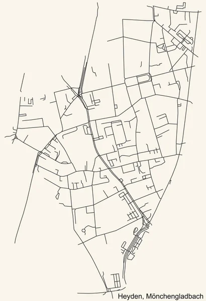 Alman bölgesel başkenti Mnchengladbach 'ın HEYDEN DISTRICT kentsel yol haritasının ayrıntılı seyir çizgileri