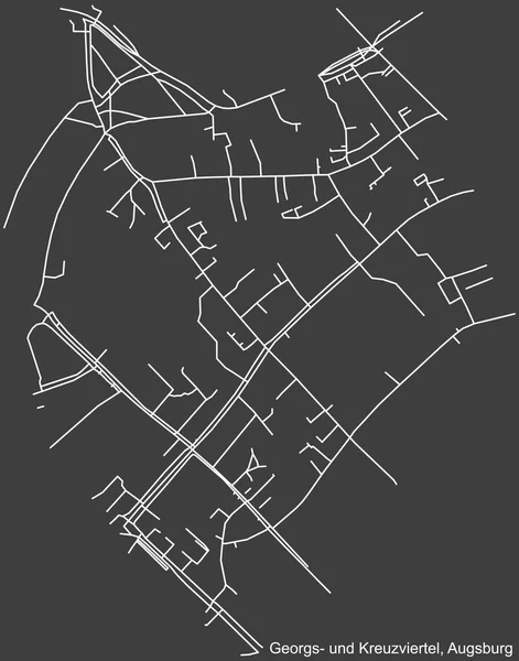 Detailed Negative Navigation White Lines Urban Street Roads Map Georgs — Wektor stockowy