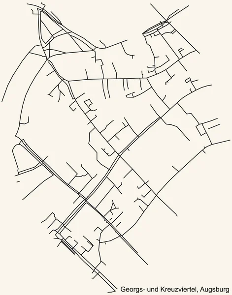 Detailed Navigation Black Lines Urban Street Roads Map Georgs Und — Stockvektor