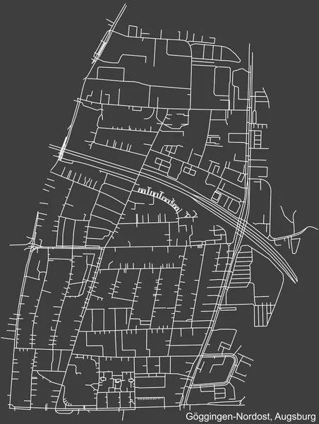 Detailed Negative Navigation White Lines Urban Street Roads Map Gggingen — Stock vektor