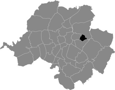 Almanya, Chemnitz 'in gri idari haritası içinde YORCKGEBIET DISTRICT' in siyah düz çizilmiş konum haritası