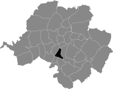 Almanya 'nın başkenti Chemnitz' in gri yönetim haritasında HELBERSDORF 'un siyah düz çizilmiş konum haritası