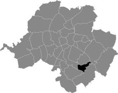 Almanya, Chemnitz 'in gri idari haritası içinde ERFENSCHLAG DISTRICT' in siyah düz çizilmiş konum haritası