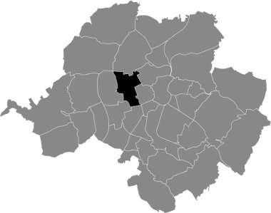 ALTENDORF DISTRICT 'in Almanya' nın başkenti Chemnitz 'in gri yönetim haritasındaki siyah düz çizilmiş konum haritası