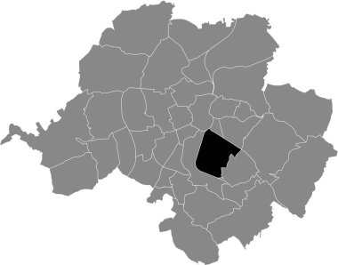 Almanya 'nın başkenti Chemnitz' in gri yönetim haritasında BERNSDORF 'un siyah düz çizilmiş konum haritası