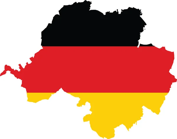 Mapa Simples Bandeira Vetorial Branco Plana Capital Regional Alemã Chemnitz —  Vetores de Stock