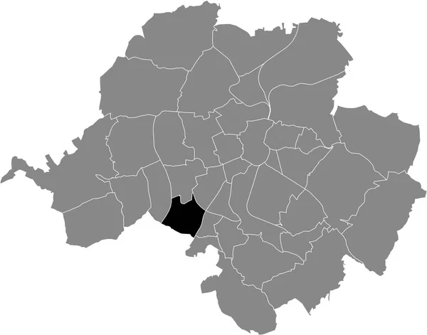 Black Flat Blank Highlighted Location Map Stelzendorf District Gray Administrative —  Vetores de Stock