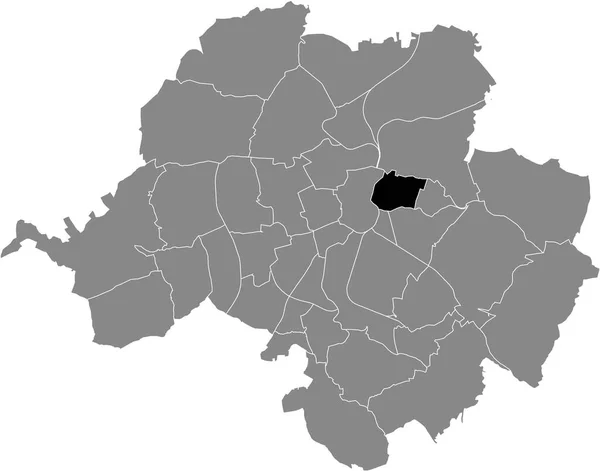 Black Flat Blank Highlighted Location Map Sonnenberg District Gray Administrative — Vettoriale Stock