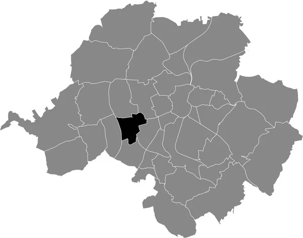 Black Flat Blank Highlighted Location Map Schnau District Gray Administrative — Image vectorielle