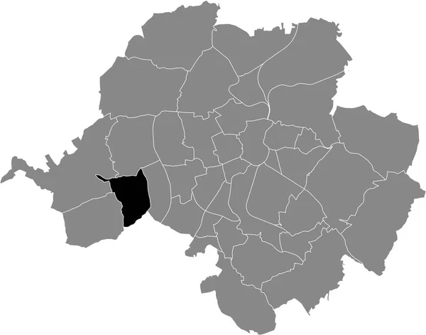 德国Chemnitz灰色行政地图内Reichenbrand District的黑色扁平突出显示空白位置图 — 图库矢量图片