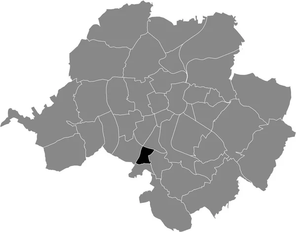 Black Flat Blank Highlighted Location Map Morgenleite District Gray Administrative — Stockový vektor