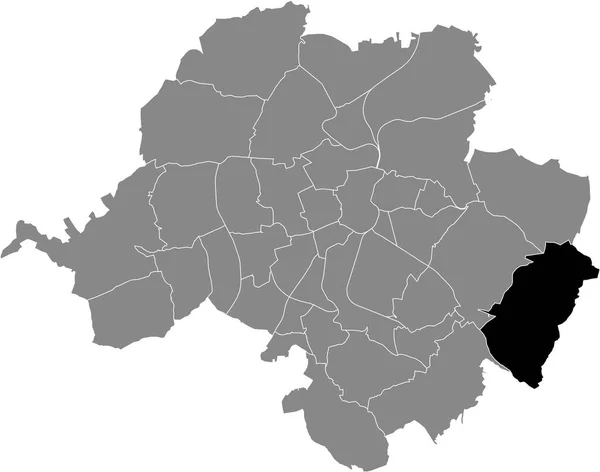 Black Flat Blank Highlighted Location Map Kleinolbersdorf Altenhain District Gray — Stock Vector