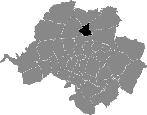 Black Flat Blank Highlighted Location Map Furth District Gray Administrative —  Vetores de Stock