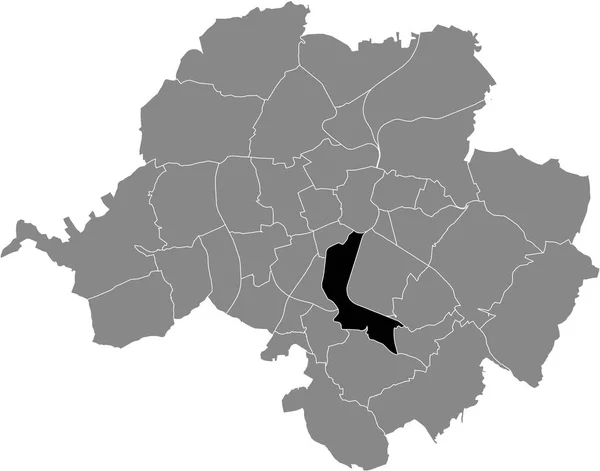 Black Flat Blank Highlighted Location Map Altchemnitz District Gray Administrative — стоковый вектор