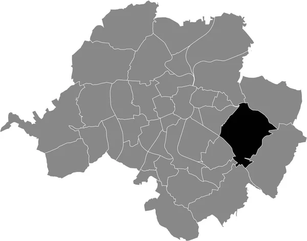 Black Flat Blank Highlighted Location Map Adelsberg District Gray Administrative — стоковий вектор