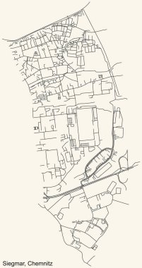 Alman bölgesel başkenti Chemnitz 'in SIEGMAR DISTRICT kentsel yol haritasının ayrıntılı seyir çizgileri