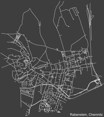 Alman bölgesel başkenti Chemnitz, Almanya 'nın RABENSTEIN DISTRICT' in şehir caddelerinin haritası