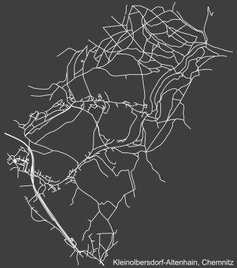Alman bölgesel başkenti Chemnitz, Almanya 'nın KLEINOLBERSDORF-ALTENHAIN DISTRICT' in şehir caddelerinin haritası