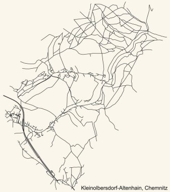 Almanya 'nın başkenti Chemnitz' in KLEINOLBERSDORF-ALTENHAIN DISTRICT şehir haritasının ayrıntılı seyir çizgileri