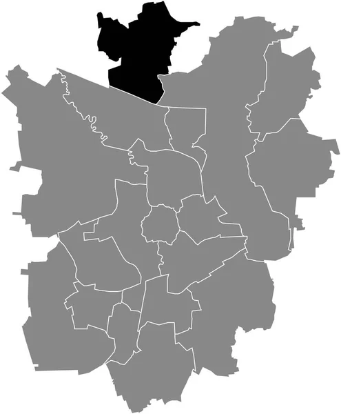 Almanya Braunschweig Gri Idari Haritasında Wenden Thune Harxbttel District Siyah — Stok Vektör