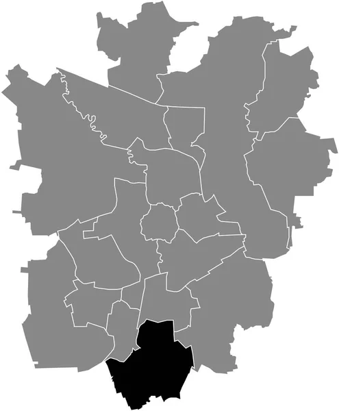 ドイツ ブラウンシュヴァイクの灰色の行政地図の中にあるStckheim Leiferde Districtの黒いフラットブランクハイライトされた場所マップ — ストックベクタ