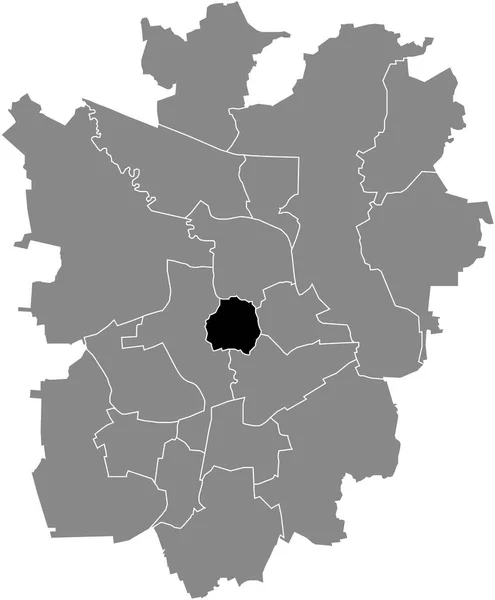 Black Flat Blank Highlighted Location Map Innenstadt District Gray Administrative — Διανυσματικό Αρχείο