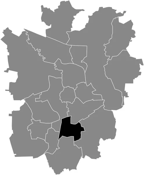 Black Flat Blank Highlighted Location Map Heidberg Melverode District Gray — Stok Vektör